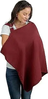 Muslin Nursing Cover for Baby Breastfeeding, Soft & Breathable Cotton Breastfeeding Cover for Mom with Rigid Hoop for Mother Nursing Apron by Comfy Cubs (Wine)