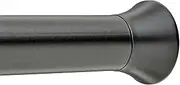[Amazon Basics] Tension Curtain Rod, Adjustable 91-137 cm Width - Black, Classic Finial
