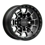 16X8 KMC KM718 SUMMIT 6X5.5 0MM SATIN BLACK WITH GRAY TINT