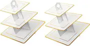 BUGUUYO 2Pcs Tiered Dessert Stand Elegant Three Cake Server for Parties Weddings and Birthdays Versatile Desktop Cupcake Holder for Displaying Treats and Crafts