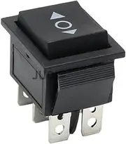 XNWKF 1PCS KCD4 Black Rocker Switch Power Switch ON-Off-ON 3 Position 6 Pins The Arrow is Reset 16A 250VAC/ 20A 125VAC(Self Reset)