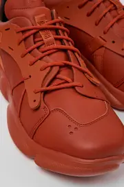 Karst Red leather and textile sneakers for men