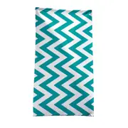 Teal and White Chevron Beach Towels