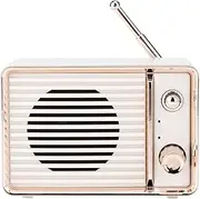 Retro Speaker, Mini Portable Vintage Retro TV Styling Wireless Speaker USB Stereo Subwoofer Mini-Speaker,Built-in Sound Pressure 5W Power (White)