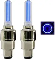 Bike Lights for Wheels tire Valve stem caps Neon Bicycle Light Wheel Lights for Truck Mountain Road Bike Motorcycle Car Universal Fit Blinking Lamp Cap (4pcs,Blue)