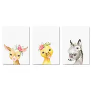 Set of Cute Baby Farm Animals Nursery Wall Art #2