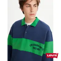 在飛比找蝦皮商城優惠-Levis 學院風寬鬆版重磅長袖Polo衫 刺繡字母Logo