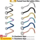 3PCS Nose Studs Surgical Steel Bezel Zirconia Ear Piercing Body Jewellery