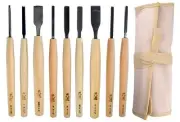 Michihamono 9 Tool Wood Carving Set HSS Bladed Chisel V U Gouge Kit with Case