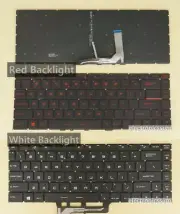 US UI Keyboard for MSI GF63 Series GF63 8RC 8RD, Thin 9SC, Red / White Backlight