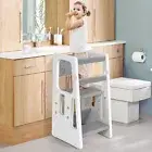 Kids Kitchen Step Stool Toddler Step Ladder Learning Tower w/Adjustable Heights
