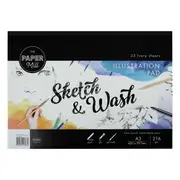 The Paper Mill A3 216gsm Ultra Smooth Sketch & Wash Illustration Pad 25 sheets