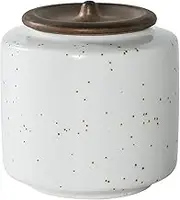 Vintage Ceramic Tea Jar， kitchen storage,Porcelain Tea Canister for Loose Tea Matte Ceramic Tea Storage Containers Kitchen Food Storage Jar, Coffee Canister with Lid(Blanc)