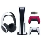 Sony Playstation 5 Disc Version with Cosmic Red Controller, PULSE 3D Headset