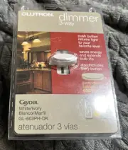 LUTRON GLYDER SLIDE DIMMER GL-603PH-DK 3-WAY 600 WATT MAX WHITE NEW SEALED