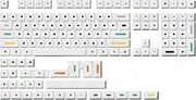 HK GAMING Custom Keycaps | Dye Sublimation PBT Keycap Set for Mechanical Keyboard | 139 Keys | Cherry Profile | ANSI US-Layout | Compatible with Cherry MX, Gateron, Kailh, Outemu | White Dots