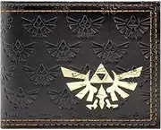 [Link's Awakening] Legend of Zelda Triforce Artifact Black Coin & Card Bi-Fold Wallet
