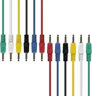 AxcessAbles 3.5mm TS Patch Cables | 1/8 Inch Aux Cable Pack (1ft, 6 Pack) | Eurorack Synthesizer Audio Cables | Multicolor Unbalanced Patch Cables
