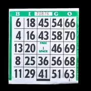 1 on Large Print Easy Read Bingo Paper Cards - Green - 500 Cards