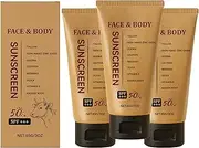 Tallow Sunscreen Spf 50, Beef Tallow sun-screen, Zinc Oxide Sunscreen for Face and Body, Waterproof & Lightweight, Fast-Absorbing Formula (3pcs)