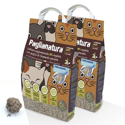 Paglianatura Kit 2 Pieces Natural Clumping Cat Litter 4 KG / 6 LT PA