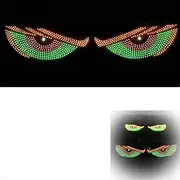 USB Dynamic Big Devil Eyes Light for Cars, Flexible Dynamic LED Car Devil's Eyes Window Screen LED Display, Easy to Install, for Car Window(Green)