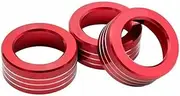 JIUYIN 3x AC Knob Rings Cover Trim,Fit For Subaru, BRZ FRS,Fit For Toyota, 86 GT86 FT86 2013-UP Control Volume Control Knob Ring Kit Dashboard Knob Ring(Red)