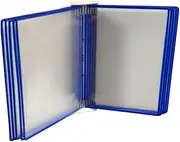 Operitacx Wall Mounted Document Display Rack Holders Wall Display Folder Wall Hanging File Hanging Storage Hanging Wall Files Document Organizer Magazine Blue Metal Frame