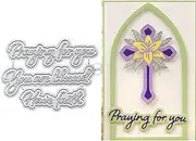 DzIxY Words Praying for You Metal Cutting Dies for Card Making Kit Embossing Paper Die Cuts Scrapbook Machine Stencils Storage Pockets Supplies