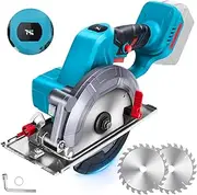 Cordless Circular Saw, 6 inch Brushless Mini Circular Saw Compatible with Makita 18V Battery with 2 Saw Blades, Digital Display, Adjustable 0-45° Angle/Max. 56mm Depth for Wood, Plastic (Tools Only)