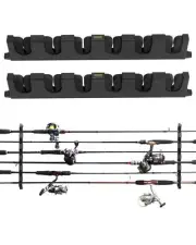 WV5 Horizontal Fishing Rod Holders for Garage Wall Mounted Fishing Rod Rack K...