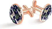 [BUJOJUB] Plant and Alpaca Llama, 2 Piece Cuff Links for Men Shirt