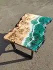 River Live Edge Epoxy Resin Table Top Walnut Custom Order For Restaurant & Bar