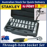 Stanley 21 Piece Socket Set - 3/8" & 1/2" Drive Wrench Metric Imperial ThruDrive