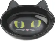 Petrageous Ceramic Oval Cat Bowl, Black