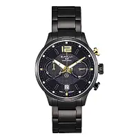 在飛比找Yahoo奇摩購物中心優惠-BENTLEY賓利 紳士風範雙眼計時手錶-黑金/42mm