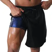 [Donason] Sauna Shorts for Men Sweat Enhancing Workout Shorts 2 in 1 Quick-Dry Athletic Shorts for Fat Burning Gym Sauna