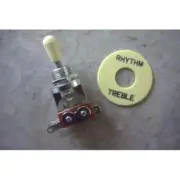 Import Metric Cream / Chrome 3-way Toggle Switch with Surronnd Guitar Parts