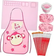 SHINEOFI -Friendly Painting Pad Kit: Sturdy Silicone Mat Non-Slip Multi-Function Craft Mat Mat Cup Brush Easy to Cle