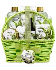 Lovery Magnolia Tuberose Home Spa Kit, 9pc Bath and Body Gift Basket