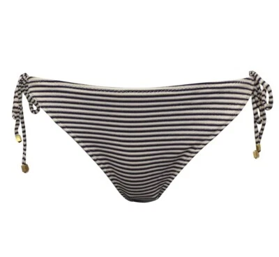 Ladies Size 16 Bikini Bottoms By Monsoon Black Gold Beaded Tie Side Hipster