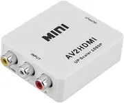 AV to HDMI, RCA to HDMI Adapter Full HD 1080p Mini RCA Composite CVBS AV to HDMI Video Audio Converter Adapter AV2HDMI with USB Charge Cable for PC Laptop Xbox PS4 PS3 TV