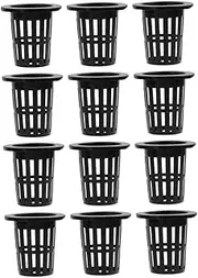 JOINPAYA 50pcs Hydroponics Plant Baskets Durable Black Mesh Net Cups for Soilless Cultivation for Gardening and Healthy Root Growth