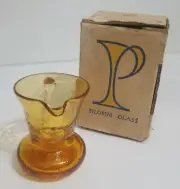 Pilgrim MCM Mint Crackle Glass Topaz #748 Pitcher Vase New In box!