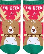 [Stephen Joseph] Unisex-Kid's Crew Socks, Reindeer, Medium, Reindeer, Medium
