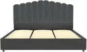 Artiss Bed Frame King Size Velvet Grey FION