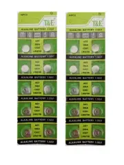 20 pcs AG7 LR927 Alkaline Button Cell Battery with Retail Blister Card Exp 2026