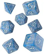 Q-Workshop Dice 7-Piece Polyhedral Set - Elvish Glacier & White