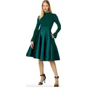 Ted Baker Zadi Dress Party Cocktail Classic Knit Long Sleeve Green Sz 2 US 6 NWT