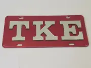 TAU KAPPA EPSILON Reflective RED License Plate